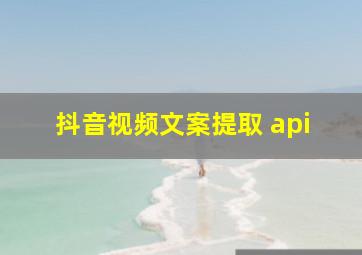 抖音视频文案提取 api